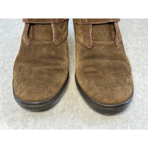 Tsubo Wedge Booties Decari Brown Suede Hook & Loop Ankle Boots Womens Size 10 - Picture 6 of 9